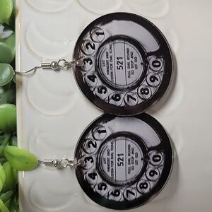 Retro Rotary Phone Dial Earrings
